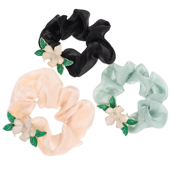 LOLIPPYY 3Pcs Hair Ties Floral Scrunchies Elegant Hair Accessories Assorted Color