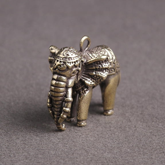 LOLIPPYY 3Pcs Hanging Elephant Pendant Brass Elephant Figurines Golden for Daily Use