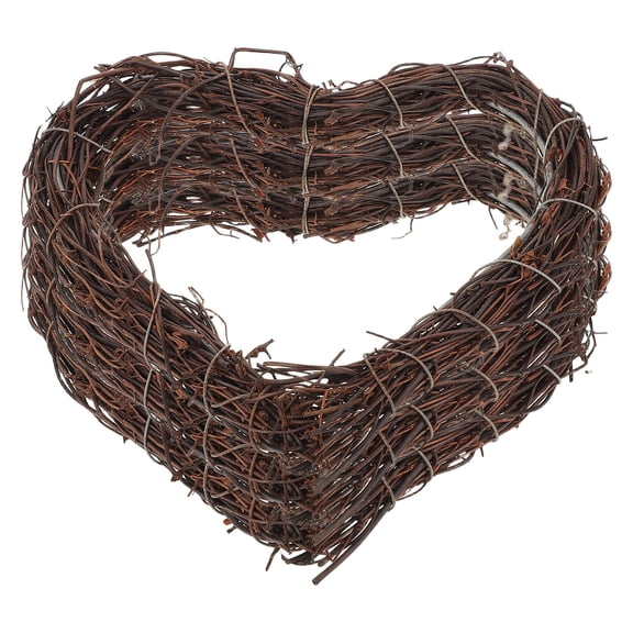 LOLIPPYY 3-Pack Heart Shaped Grapevine Wreaths for Crafts, Rustic Rattan Decor, Wedding Ceremony & Home Decoration