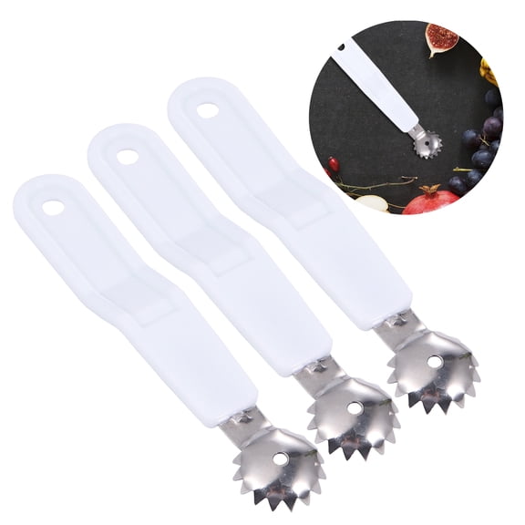 LOLIPPYY 3Pcs Home Strawberry Corer White Simple Design Kitchen Gadget for Jam Making