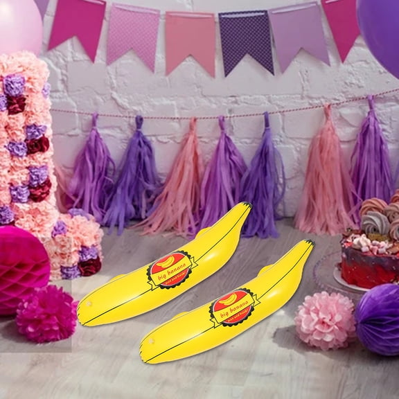 LOLIPPYY 3Pcs Inflatable Pool Banana Floating Fruit Decorations Durable PVC for Outdoor Event