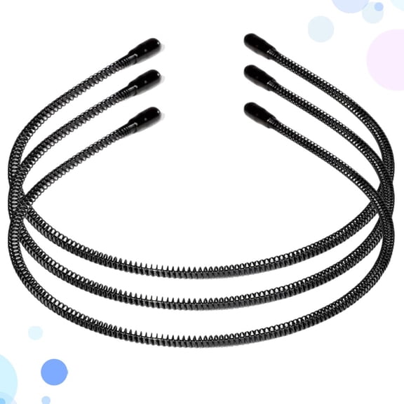 LOLIPPYY 3Pcs Invisible Headband Black Unisex Hairband for Long Hair and Bangs Durable Iron Wire Design