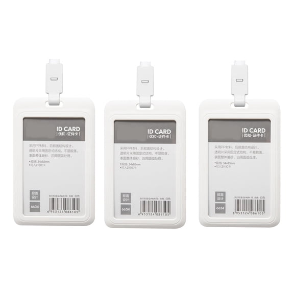 LOLIPPYY 3Pcs Lightweight Work Cover Badge Protector with Strap for Bus Pass and Id Card Storage