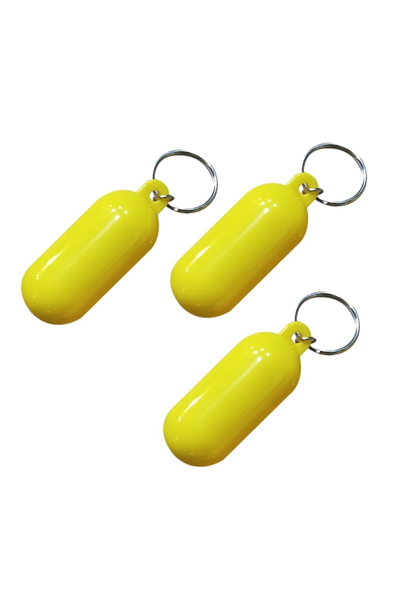 3-Pack Marine Floating Keychains Yellow Floating Key for Fishing Boating Water Sports