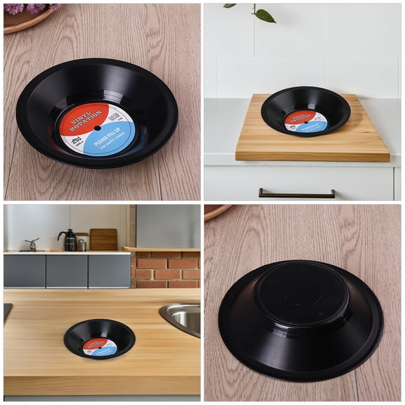 LOLIPPYY Set of 3 Multi-Color Vinyl Serving Bowls with Retro Style, Perfect for Home Decor, Wedding Parties, and Entertaining