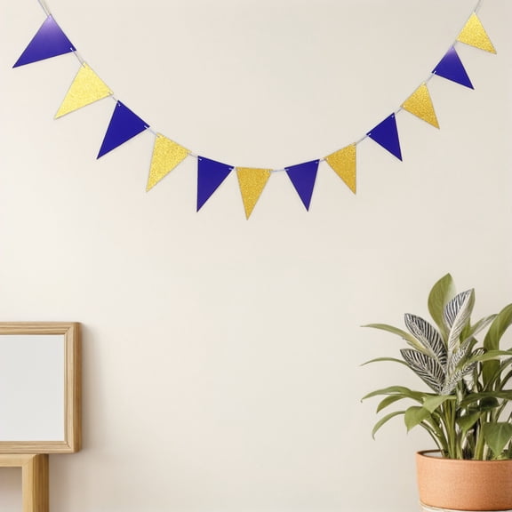 LOLIPPYY 3Pcs Multicolor Triangle Pennant Banner Flags for Party Decorations Indoor and Outdoor