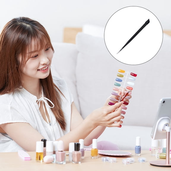 LOLIPPYY 3Pcs Nail Crystals Tweezers Picker Black Stainless Steel for Nail Art and Craft Decoration