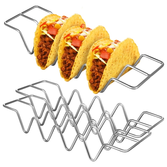 LOLIPPYY 3Pcs Oven Safe Stainless Steel Taco Rack for Baking Tacos Stable and Space Saving