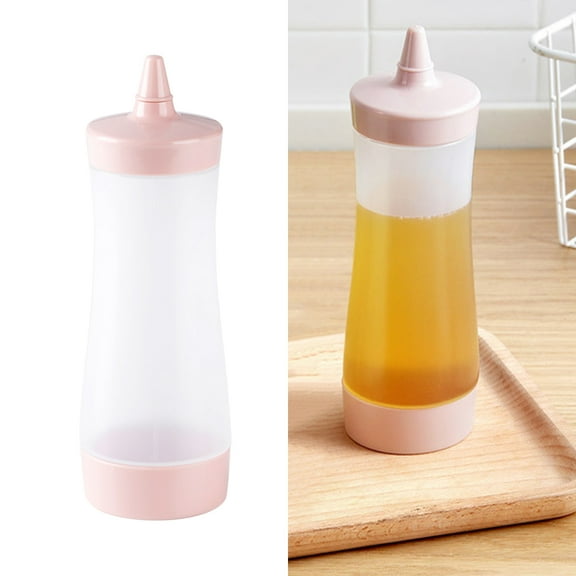 LOLIPPYY 3Pcs Pink Plastic Squeeze Bottle Condiment Dispenser for Controlled Ketchup Mustard Sauce Use