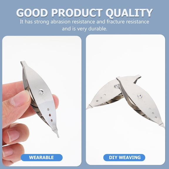 LOLIPPYY 3Pcs Plated Silver Metal Tatting Shuttle Tools Portable Handheld Shuttles for Seamstress Crafts