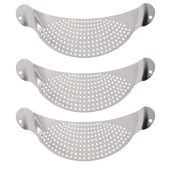LOLIPPYY 3Pcs Plated Silver Pot Drainer with Two Large Handles for Mess Free Pot and Pan Straining
