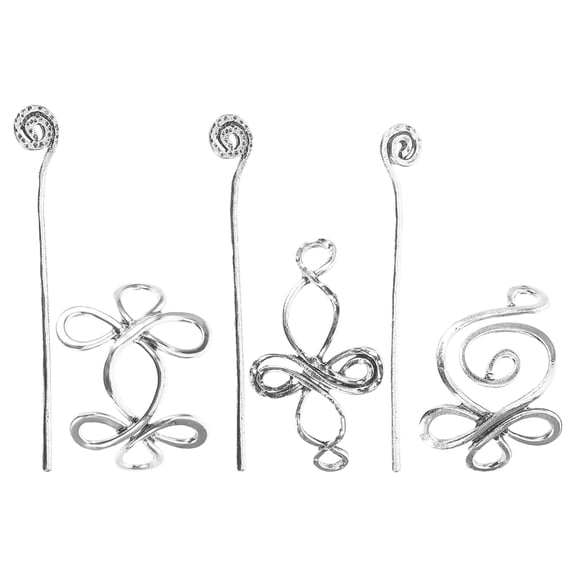 LOLIPPYY 3Pcs Plated Silver Vintage Hairpins for Bride Wedding and Elegant Updo Chignon Hairstyles