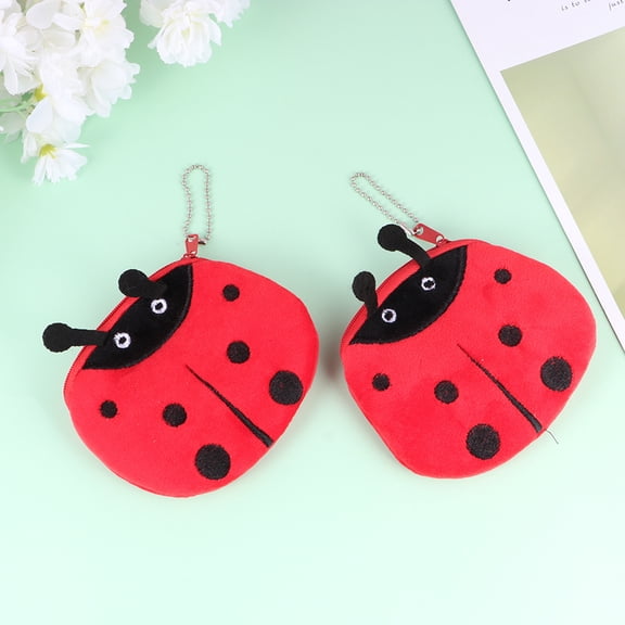 LOLIPPYY 3-Pack Plush Small Key Pouches Red Purse Soft Stylish Material for Carrying Keys and Change