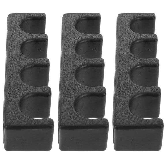 LOLIPPYY 3Pcs Pool Cue Storage Rack Black Plastic Wall Mounted Billiards Stick Organizer