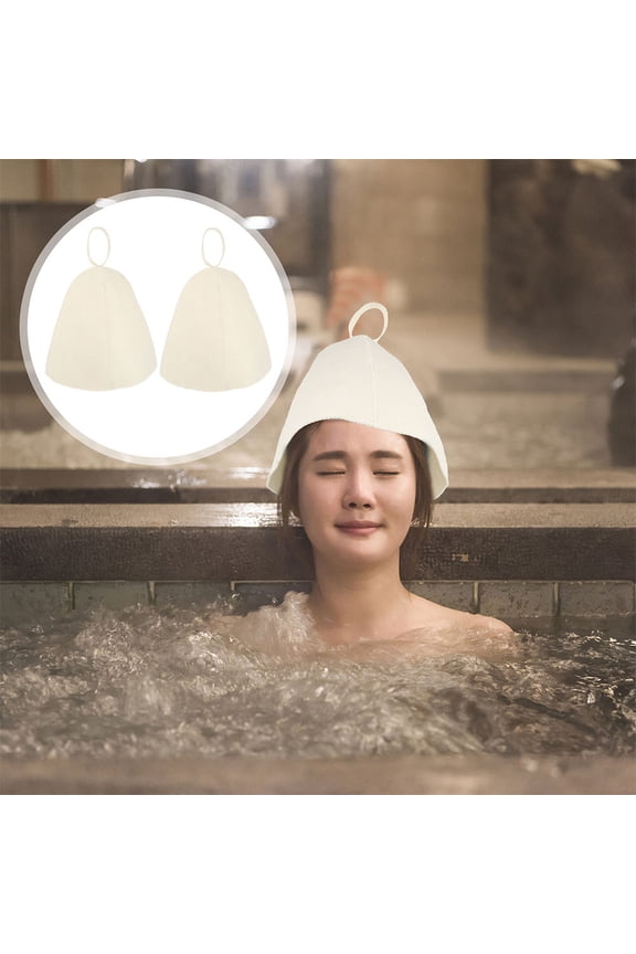 3Pcs Portable White Sauna Hat Made of Felt Material for Bathing and Sauna Accessories