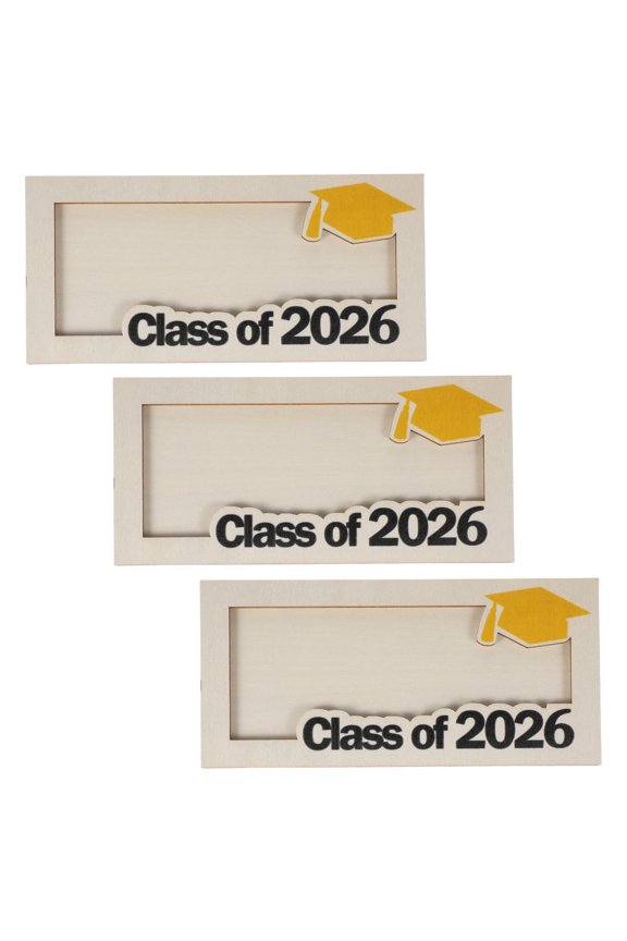 3Pcs Portable Wooden Cash Holder Yellow Graduation Season Money Wallet for Travel and Celebrations