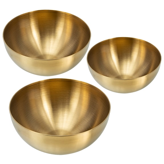 LOLIPPYY 3Pcs Premium Stainless Steel Prep Bowls Golden Multiuse Kitchen Mixing Set