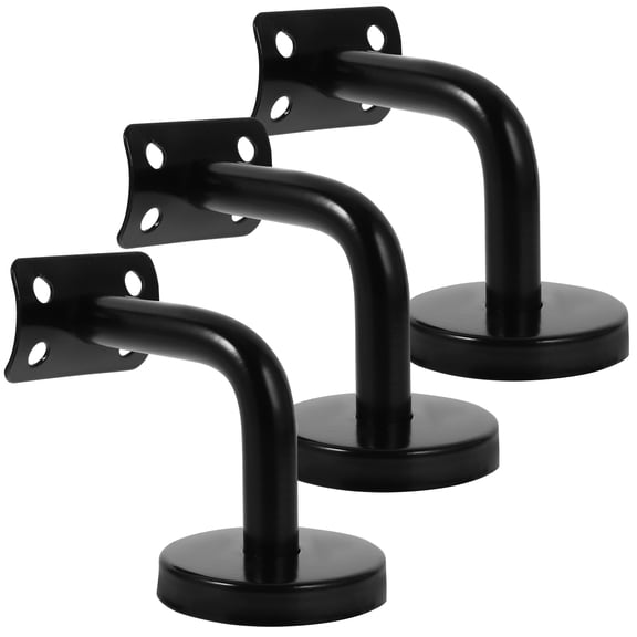 LOLIPPYY Set of 3 Professional Solid Stainless Steel Wall Mounted Handrail Brackets Supports in Black