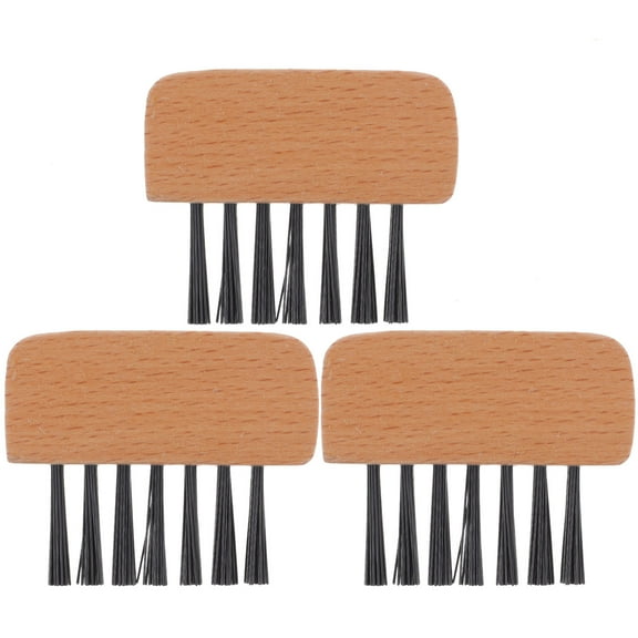 LOLIPPYY 3Pcs Professional Umpire Brushes with Wooden Handle Softball and Baseball Home Plate Cleaner