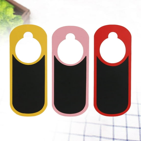 LOLIPPYY 3Pcs Rectangular Door Hanger Sign Black Wood Message Display Home Decoration