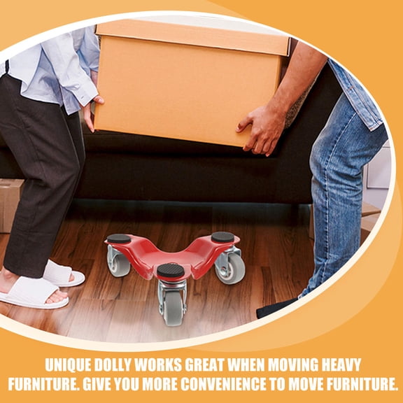 LOLIPPYY 3Pcs Red Metal Dolly for Moving Furniture Appliances Moving Tool