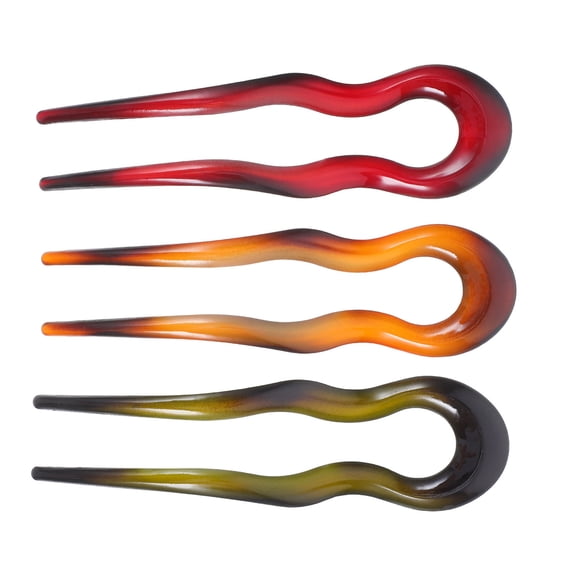 LOLIPPYY 3Pcs Retro U Shaped Hairpins Vintage Metal Hair Forks for Elegant Updo Chignon Hairstyles