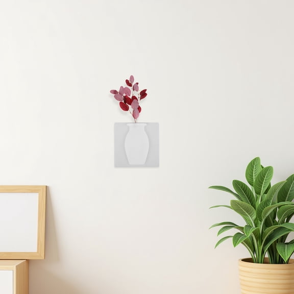LOLIPPYY 3Pcs Reusable Silicone Flower Wall Pocket Vase No Drill Installation for Indoor Plant Display