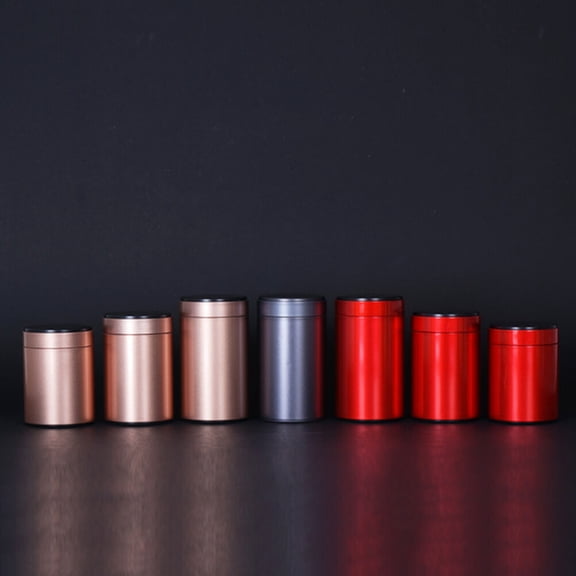 LOLIPPYY 3Pcs Round Sealed Cans Small Metal Tin Easy to Clean for Kitchen Storage Black