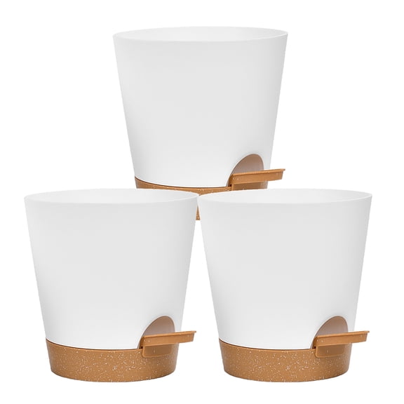 LOLIPPYY 3-Pack Self Watering Plant Pots Automatic Watering for Flowers and Nursery Plants