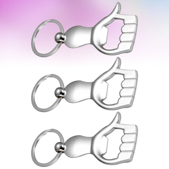 LOLIPPYY 3-Pack Portable Bottle Opener Keychain Set with Shape Design, Key for Home and Outdoor Use