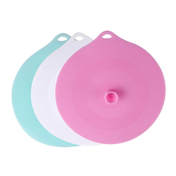 LOLIPPYY 3Pcs Silicone Hot Cup Lids Assorted Colors Leakproof Airtight Covers for Coffee Tea