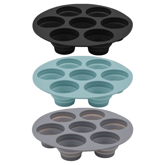 LOLIPPYY Set of 3 Silicone Muffin Trays Reusable Non-Stick Baking Cups for Baking and Cupcake Making