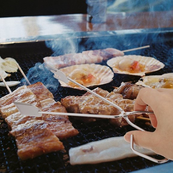 LOLIPPYY 3Pcs Silver Log Grabbers Ergonomic Handle Heat Resistant Fireplace Tongs for Indoor Use