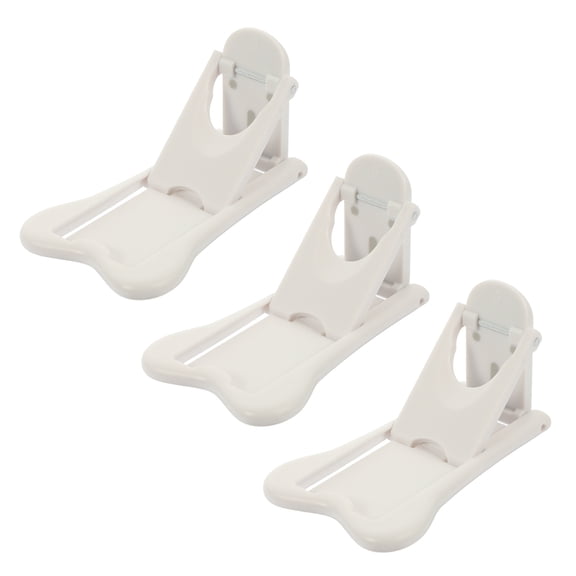 LOLIPPYY 3-Pack White Sliding Door Locks, Adjustable ABS Window Lock Stoppers, Easy to Install and Secure
