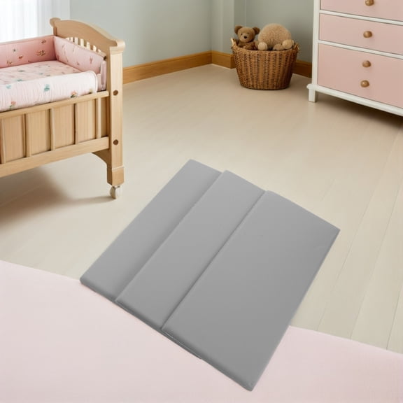 LOLIPPYY 3Pcs Soft Anti Collision Wall Padding Light Grey Waterproof Self Adhesive Wall Cushion