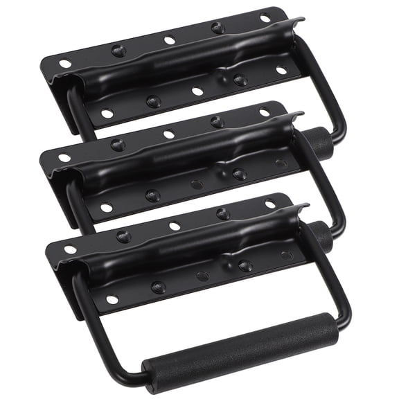 LOLIPPYY 3-Pack Heavy Duty Spring Loaded Metal Handles Replacement for Toolbox and Cabinet Black
