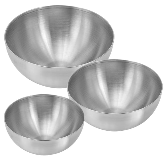 LOLIPPYY Set of 3 Stainless Steel Kitchen Mixing Bowls with Plated Finish, Multi-Functional Food Prep Bowls