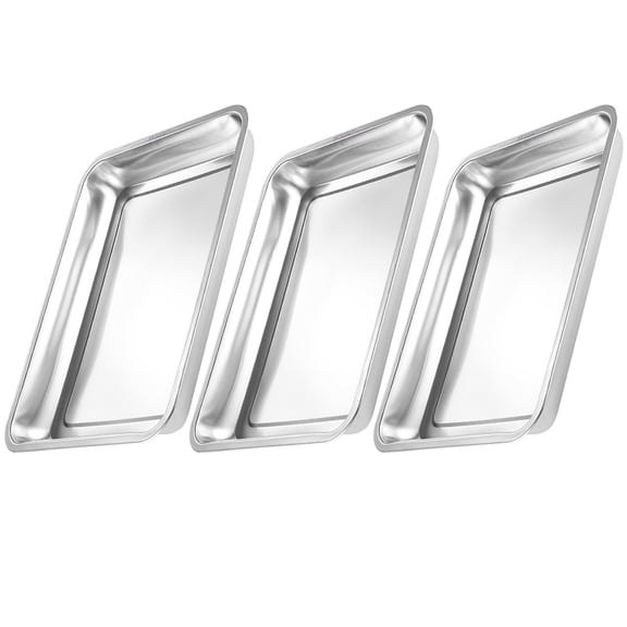LOLIPPYY Set of 3 Stainless Steel Oven Pans Metal Food Serving Trays Lightweight and
