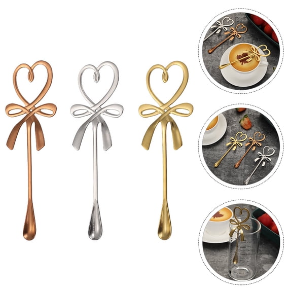 LOLIPPYY Set of 3 Stainless Steel Tea Spoons with Colorful Handles, Perfect for Bars, Cafes, and Home Use