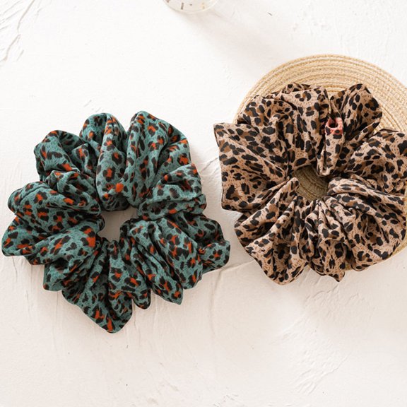 LOLIPPYY 3Pcs Stretchy Leopard Print Scrunchies Hair Accessories for Birthday Wedding Outdoor Use