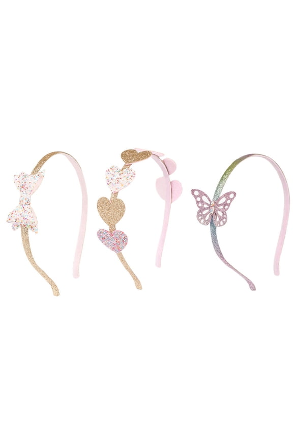 3-Pack Baby Girls Sweet Bow Headbands with Sequins, Perfect for Birthdays and Photo Props