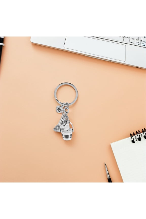 3-Piece Keychain Set with Broom, Bucket, and Work Gloves Charms for Housekeepers and Cleaning Enthusiasts