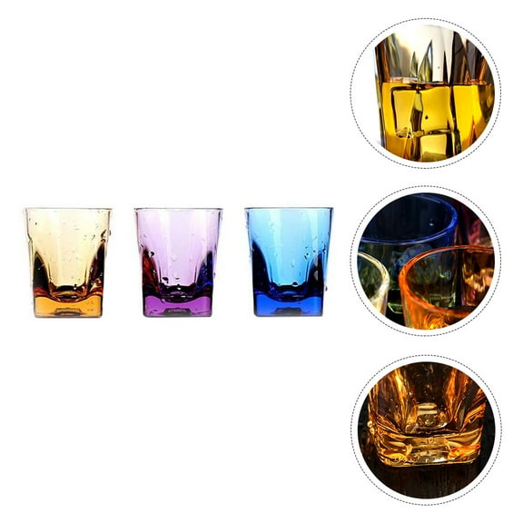 LOLIPPYY 3Pcs Transparent Cups Water Mug Acrylic Comfortable to Hold for Adults Home Use