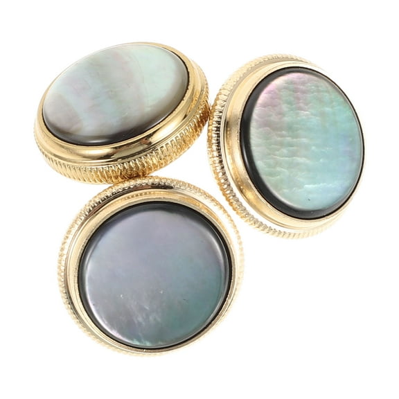 LOLIPPYY 3-Pack Trumpet Valve Caps with Black Shell Inlay Finger Buttons for Enhanced Playability and Stylish Appearance