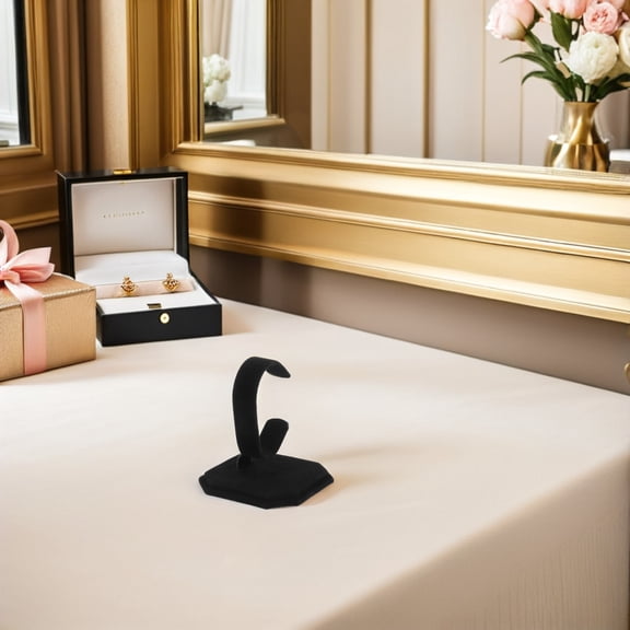 LOLIPPYY 3Pcs Velvet Watch Display Rack Adjustable C Shape Wristwatch Holder for Table Display