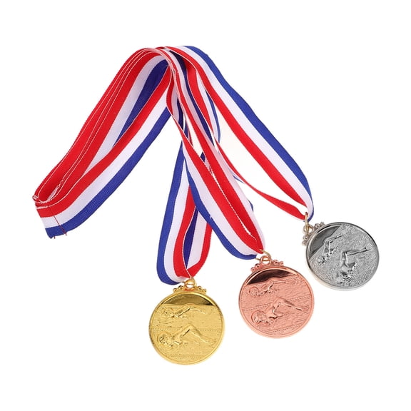 LOLIPPYY 3Pcs Versatile Metal Medals Plated Gold Plated Silver Bronze with Engraved Design for Sports Awards