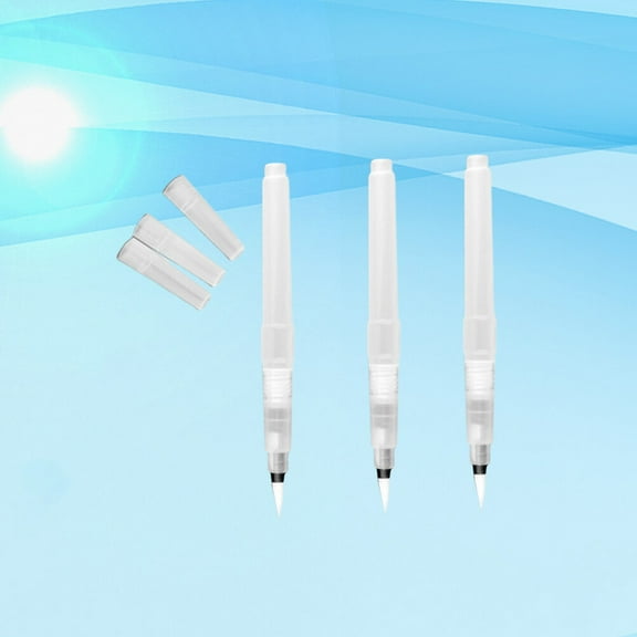 LOLIPPYY Set of 3 Water Brush Pens with White Nylon Tips for Wash Painting, and Refillable Design