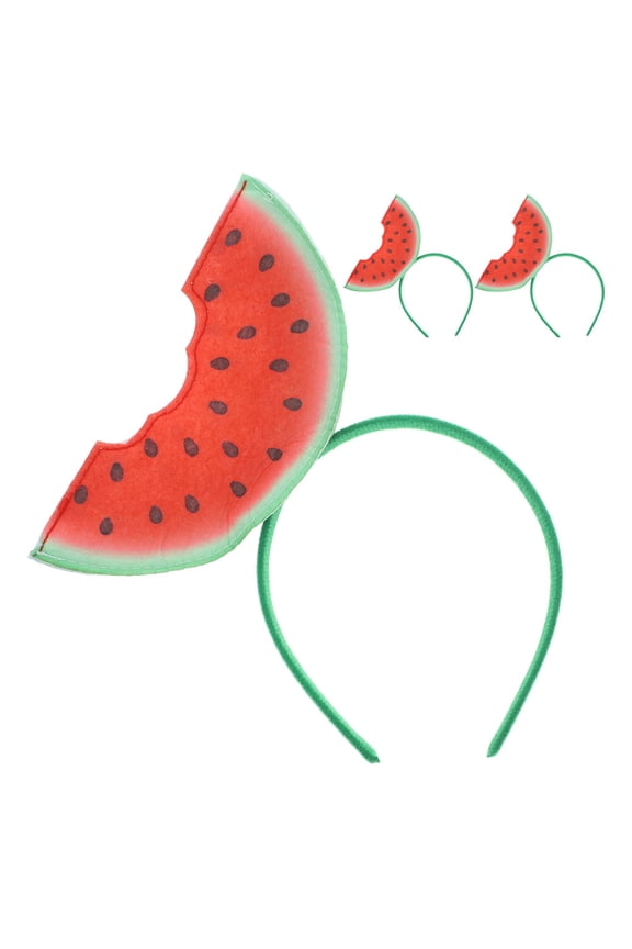 3Pcs Watermelon Headbands with Bowknot Cute Fruit Hair Accessories for Carnival and Beach