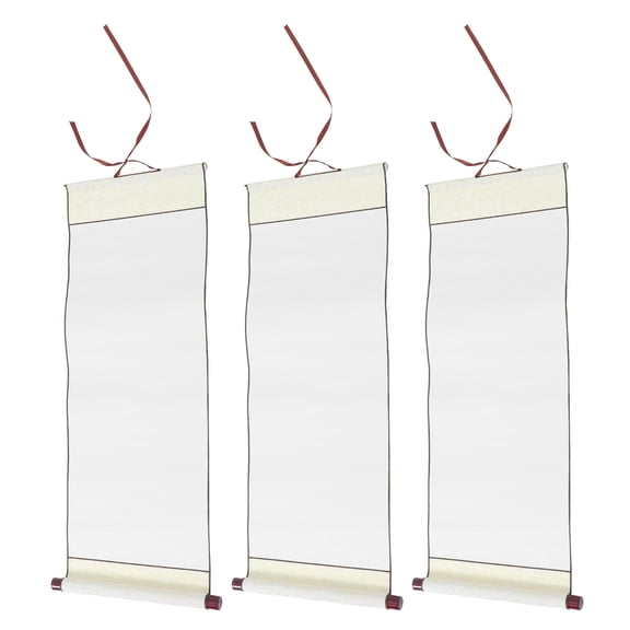 LOLIPPYY 3Pcs White Calligraphy Paper Scroll for Writing Painting Multi Function Art Supplies