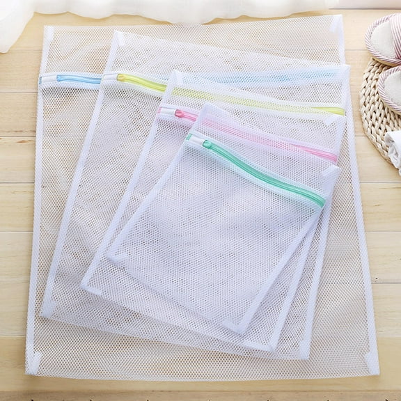 LOLIPPYY 3Pcs White Lingerie Bags for Laundry Polyester Travel Packing Organizer for Coats